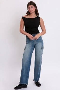 Women's Skater Cargo Wide Leg Jeans Denim -Wana Fashion Shop P65350 08T 4 1 7db59e05 784a 4e5d b93b 19830aa78b12