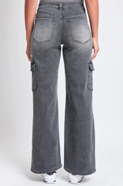 Women's High Rise Wide Leg Skater Cargo Jeans -Wana Fashion Shop P65362 08W 5