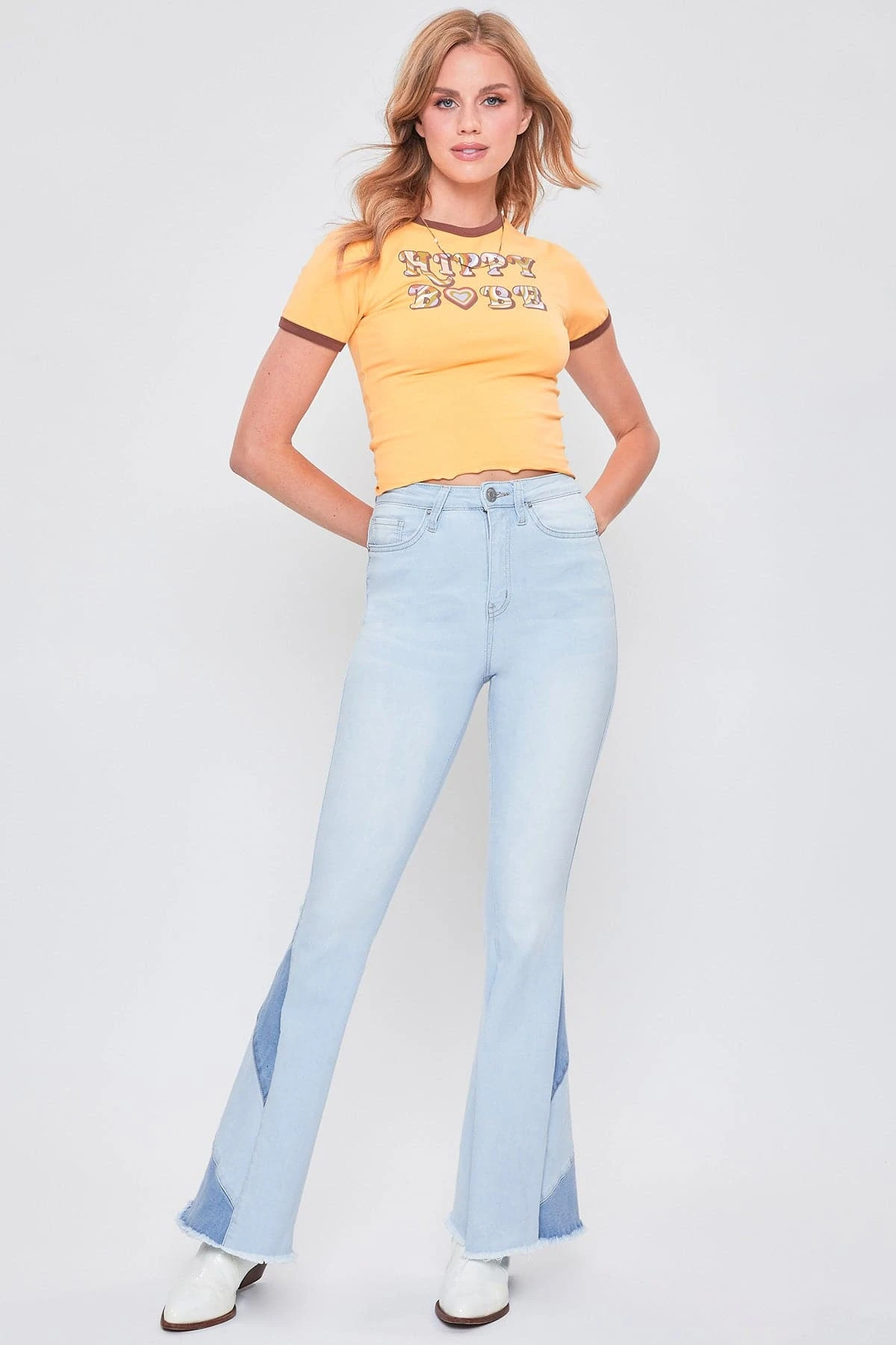 Women's Sustainable Block Panel Flare Jeans 14 Women's Sustainable Block Panel Flare Jeans - Image 12