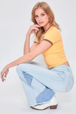 Women's Sustainable Block Panel Flare Jeans 33 Women's Sustainable Block Panel Flare Jeans -Wana Fashion Shop P77751N Q02 3