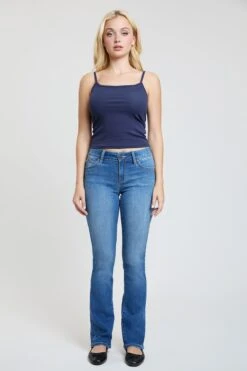 Women's Luxe Mid Rise WannaBettaButt Bootcut Jeans -Wana Fashion Shop P808856 M08 1