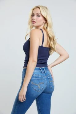 Women's Luxe Mid Rise WannaBettaButt Bootcut Jeans -Wana Fashion Shop P808856 M08 6