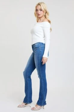 Women's Luxe Mid Rise WannaBettaButt Bootcut Jeans -Wana Fashion Shop P808856 M117 3