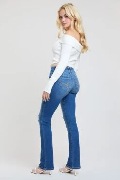 Women's Luxe Mid Rise WannaBettaButt Bootcut Jeans -Wana Fashion Shop P808856 M117 6