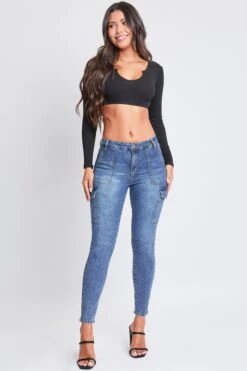 Women's High Rise Skinny Cargo Jeans -Wana Fashion Shop P972803 08S 1