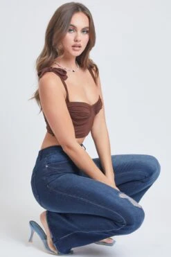 Women's Essential Distressed Flare Jeans-Distressed 36 Women's Essential Distressed Flare Jeans-Distressed -Wana Fashion Shop P998441R E1861 3