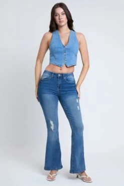 Women's Essential Distressed Flare Jeans-Distressed 26 Women's Essential Distressed Flare Jeans-Distressed -Wana Fashion Shop P998441R M1861 6