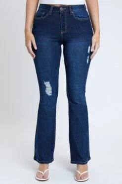 Women's Essential Distressed Flare Jeans-Distressed 28 Women's Essential Distressed Flare Jeans-Distressed -Wana Fashion Shop P998441R S1861 1
