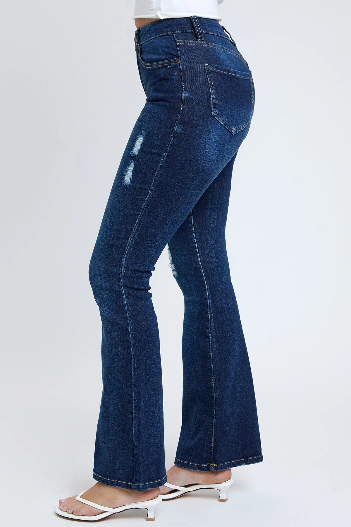 Women's Essential Distressed Flare Jeans-Distressed 11 Women's Essential Distressed Flare Jeans-Distressed - Image 9