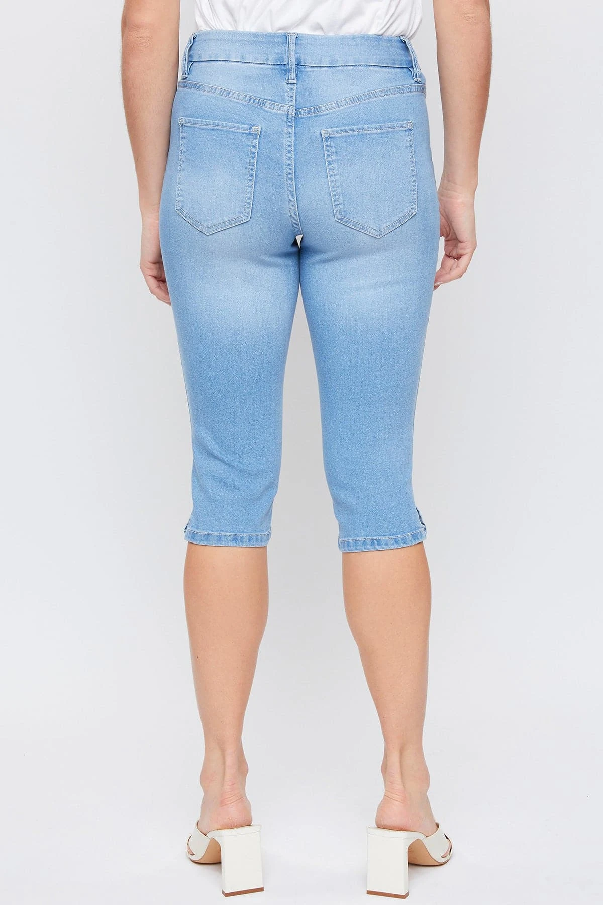 Women's Petite CurvyHigh Rise Side Slit Hem Capri 10 Women's Petite CurvyHigh Rise Side Slit Hem Capri - Image 8