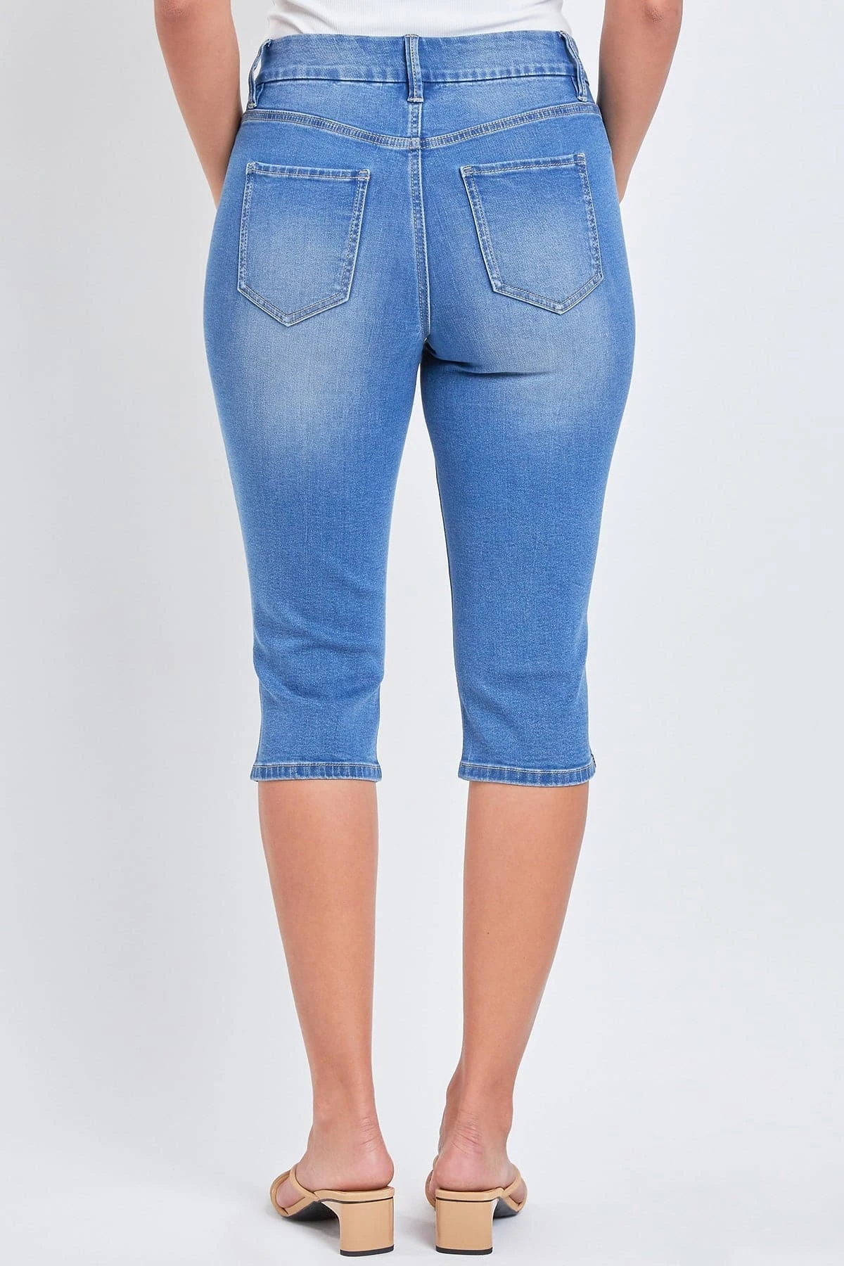 Women's Petite CurvyHigh Rise Side Slit Hem Capri 17 Women's Petite CurvyHigh Rise Side Slit Hem Capri - Image 15