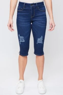 Women's Petite CurvyHigh Rise Side Slit Hem Capri 29 Women's Petite CurvyHigh Rise Side Slit Hem Capri -Wana Fashion Shop PC111141 S2653 2