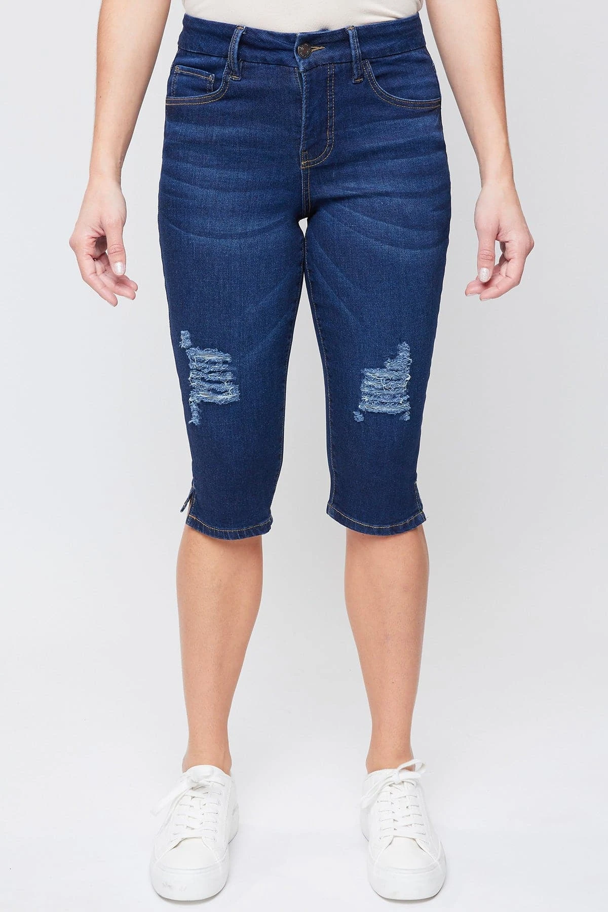 Women's Petite CurvyHigh Rise Side Slit Hem Capri 13 Women's Petite CurvyHigh Rise Side Slit Hem Capri - Image 11