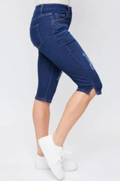 Women's Petite CurvyHigh Rise Side Slit Hem Capri 30 Women's Petite CurvyHigh Rise Side Slit Hem Capri -Wana Fashion Shop PC111141 S2653 3