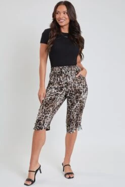 Women's Petite Linen Elastic Waist Side Ruched Hem -Wana Fashion Shop PC354CG ANIMA 1