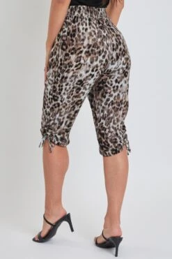 Women's Petite Linen Elastic Waist Side Ruched Hem -Wana Fashion Shop PC354CG 1121 4