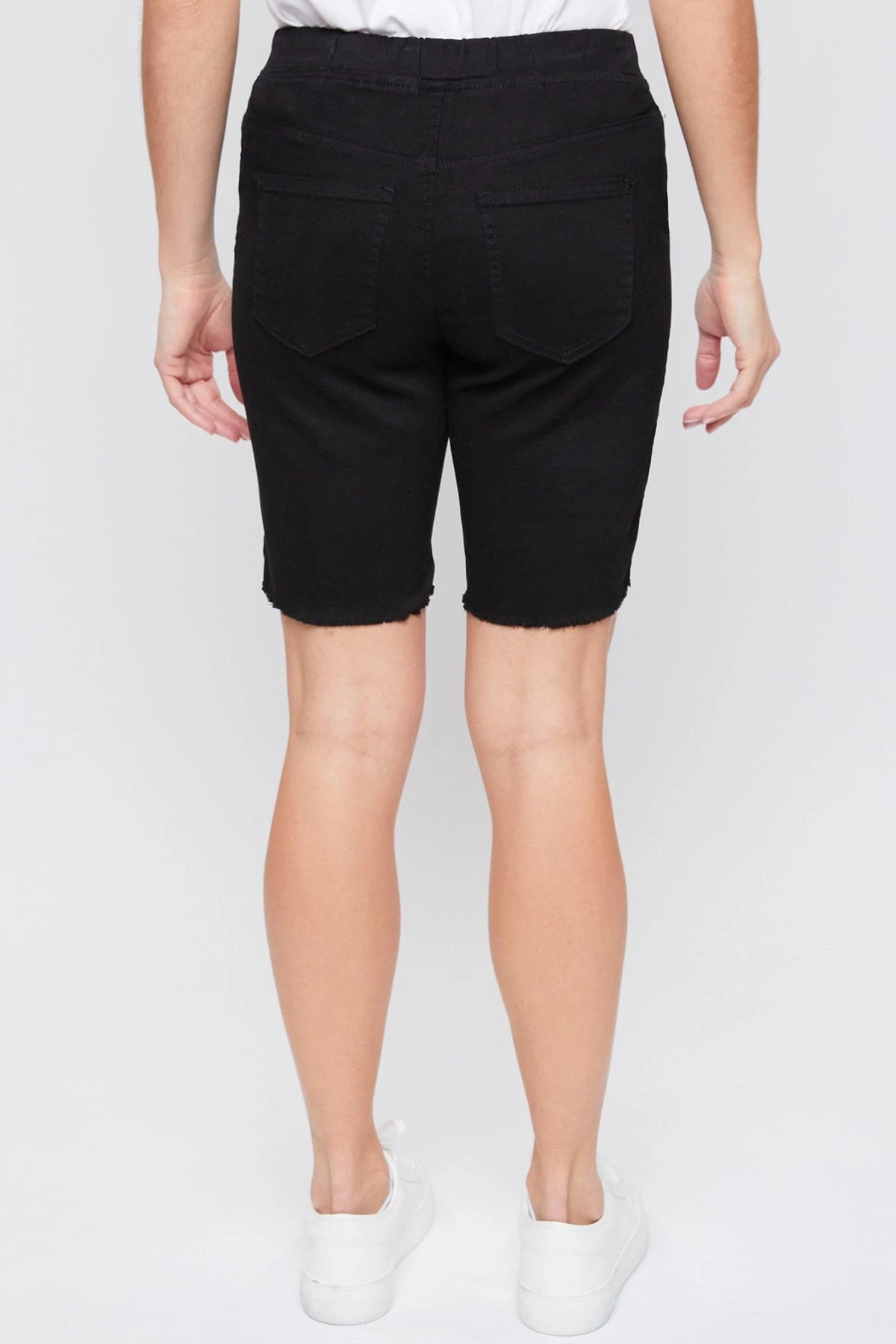 Women's Petite Elastic Bermuda With Fray Hem 10 Women's Petite Elastic Bermuda With Fray Hem - Image 8