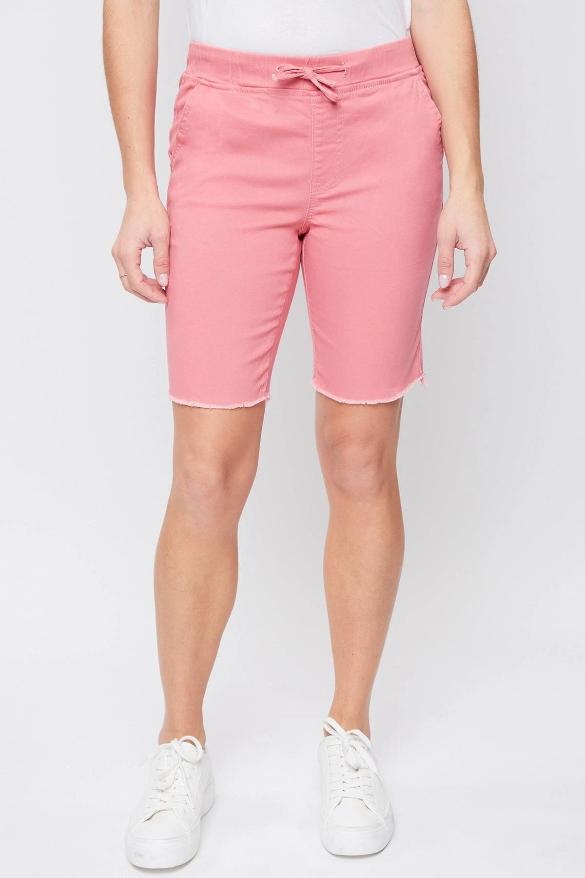 Women's Petite Elastic Bermuda With Fray Hem 4 Women's Petite Elastic Bermuda With Fray Hem - Image 2