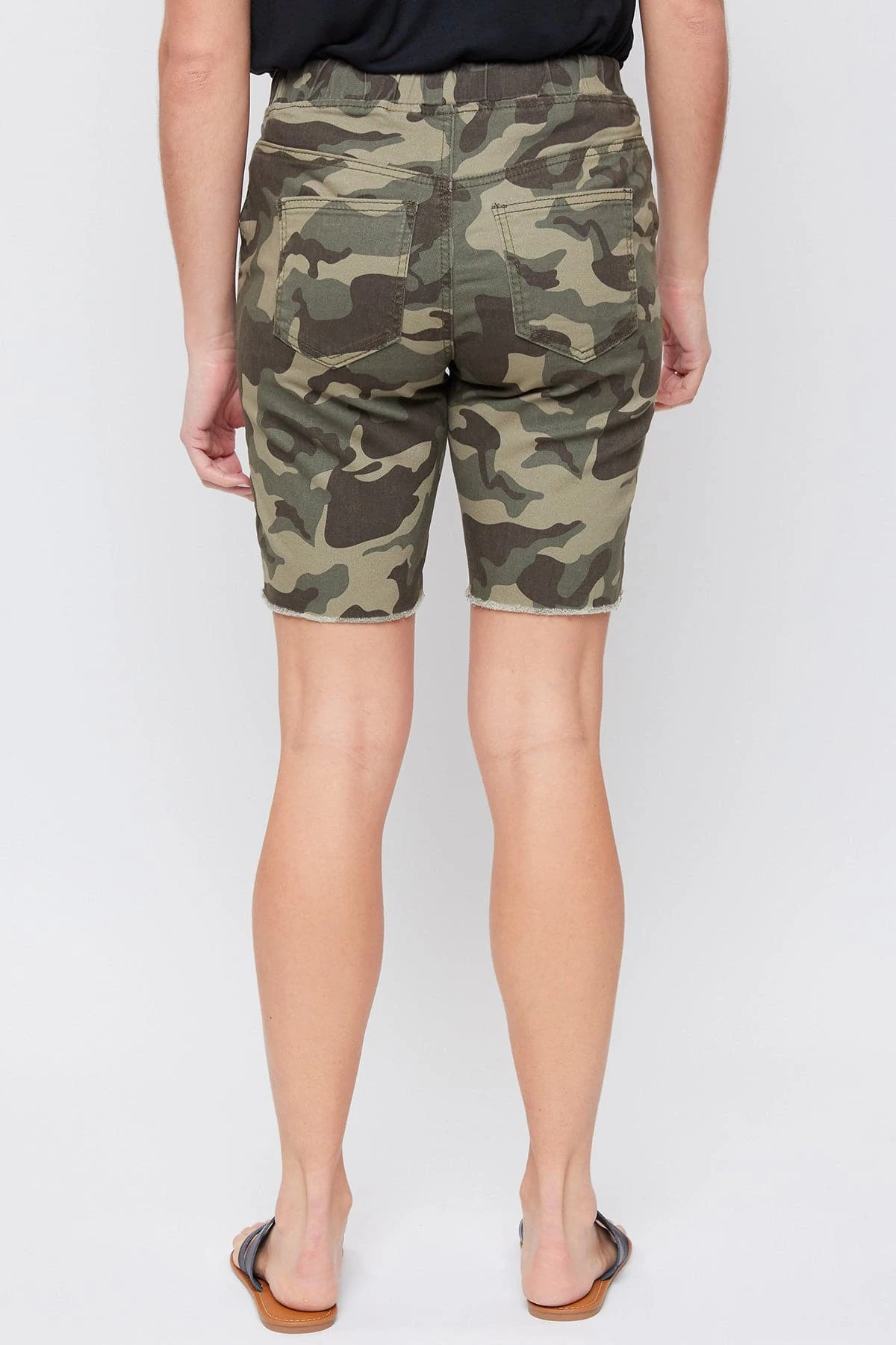 Women's Petite Elastic Bermuda With Fray Hem 18 Women's Petite Elastic Bermuda With Fray Hem - Image 16