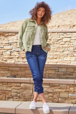 Women's Petite Mid Rise Joggers With Elastic Hem -Wana Fashion Shop PP60164 S08 3