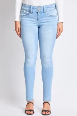 Women's Petite 3 Button High Rise Skinny Jean -Wana Fashion Shop PP60741 L08 1