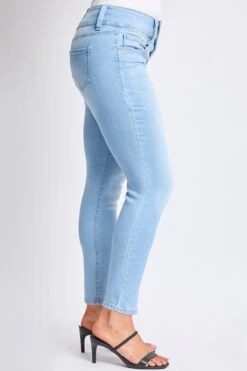 Women's Petite 3 Button High Rise Skinny Jean -Wana Fashion Shop PP60741 L08 3