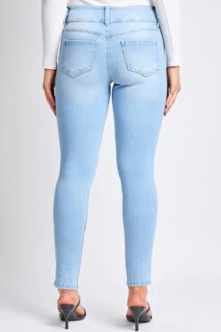 Women's Petite 3 Button High Rise Skinny Jean -Wana Fashion Shop PP60741 L08 4