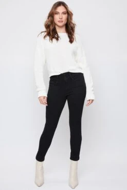 Women's Petite 3 Button High Rise Skinny Jean -Wana Fashion Shop PP60741 W67 1