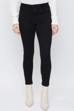 Women's Petite 3 Button High Rise Skinny Jean -Wana Fashion Shop PP60741 W67 2