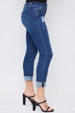 Women's Petite WannaBettaButt Mid Rise Mega Cuff Jeans -Wana Fashion Shop PP661767N 2113N 3