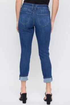 Women's Petite WannaBettaButt Mid Rise Mega Cuff Jeans -Wana Fashion Shop PP661767N 2113N 4