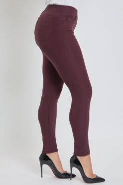 Women's Petite Hyperstretch Mid Rise Jegging -Wana Fashion Shop PP90931 PLUM 1