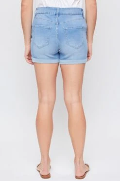 Women's Petite Curvy Cuffed Shorts -Wana Fashion Shop PS253141 L2651 4