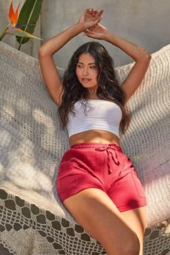 Women's Gauze Shorts -Wana Fashion Shop S2651DG GARNT FLORENCE LS3