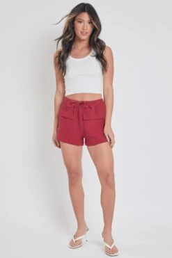 Women's Drawstring Textured Shorts With Pockets -Wana Fashion Shop S2726DG 1391 1