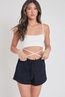 Women's Drawstring Textured Shorts With Pockets -Wana Fashion Shop S2726DG 27 2