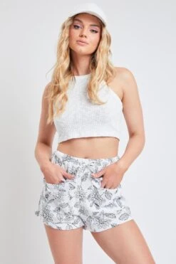 Women's Drawstring Textured Shorts With Pockets -Wana Fashion Shop S2726DG 2851 1