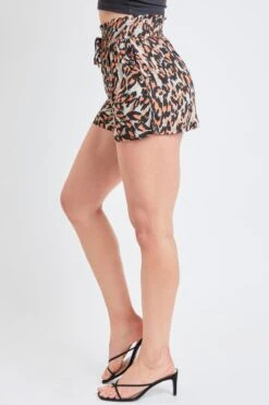 Women's Smocked Waist Shorts With Top Stitch Pocket -Wana Fashion Shop S2733CG 2858 3