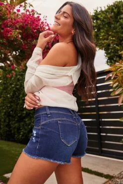 Women's WannaBettaButt Low Rise Frayed Shorts -Wana Fashion Shop S273751N N2879 LS3