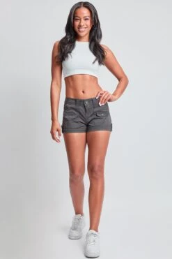 Women's Low Rise Porkchop Poplin Shorts -Wana Fashion Shop S2927P1 CHAR 5