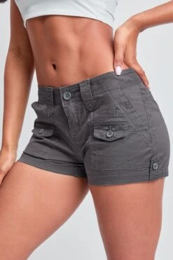 Women's Low Rise Porkchop Poplin Shorts -Wana Fashion Shop S2927P1 CHAR 6