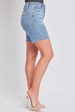 Women's Luxe High Rise Long Short Denim-Distressed 36 Women's Luxe High Rise Long Short Denim-Distressed -Wana Fashion Shop S293560 3020M 2