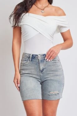 Women's Luxe High Rise Long Short Denim-Distressed 28 Women's Luxe High Rise Long Short Denim-Distressed -Wana Fashion Shop S293560 3020V 6 ca478b00 8011 46c7 9d93 9d01d9c8a086