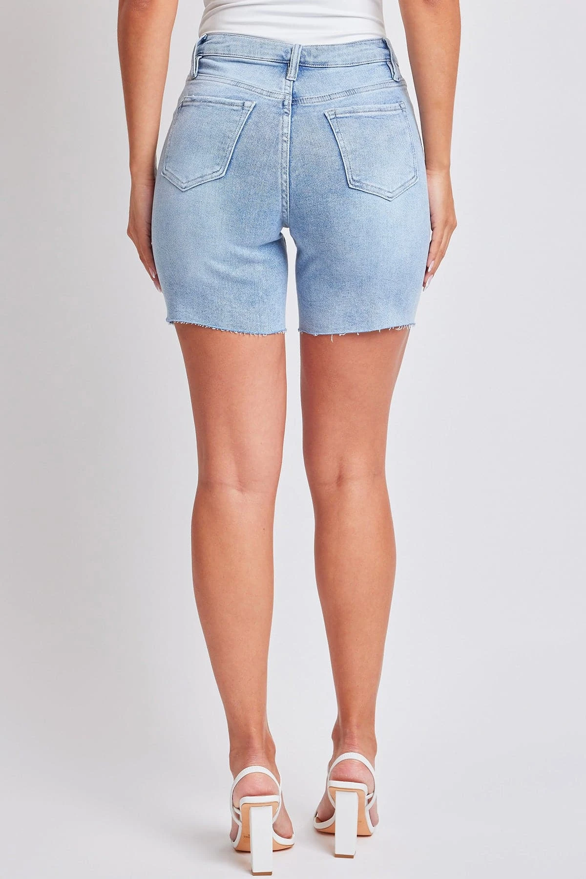 Women's Luxe High Rise Long Short Denim-Distressed 6 Women's Luxe High Rise Long Short Denim-Distressed - Image 4