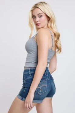 Women’s WannaBettaButt Cuffed Denim Shorts -Wana Fashion Shop S294475 NT08 3