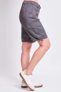 Women's High Rise Long Cargo Shorts -Wana Fashion Shop S2949P1 CHAR 2 e49d5496 1b17 4c68 95d6 249d19b2f92f