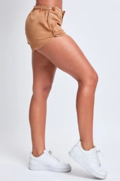 Women's Pull On Bungee Poplin Shorts -Wana Fashion Shop S3004P1 BUORA 2