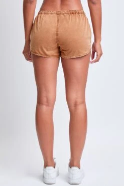 Women's Pull On Bungee Poplin Shorts -Wana Fashion Shop S3004P1 BUORA 3