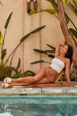 Women's Pull On Bungee Poplin Shorts -Wana Fashion Shop S3004P1 BUORA FLORENCE LS7