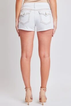 Women's Mid Rise Heavy Stitch Shorts -Wana Fashion Shop S30286 K37 3
